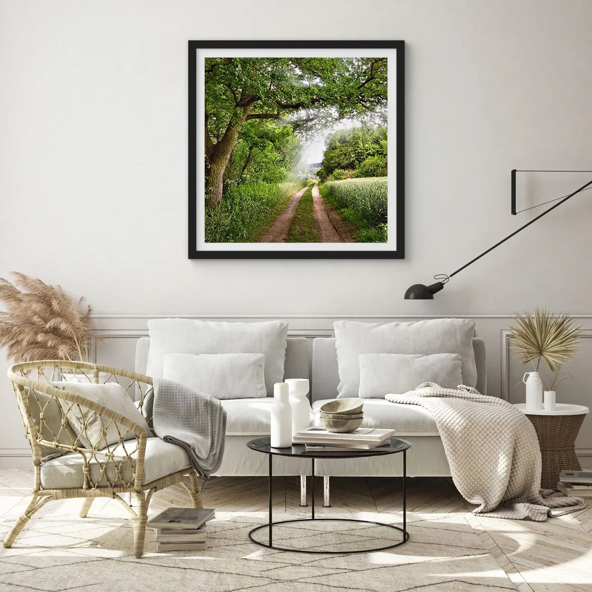 Poster in einem schwarzem Rahmen - Et in Arcadia ego - 60x60 cm