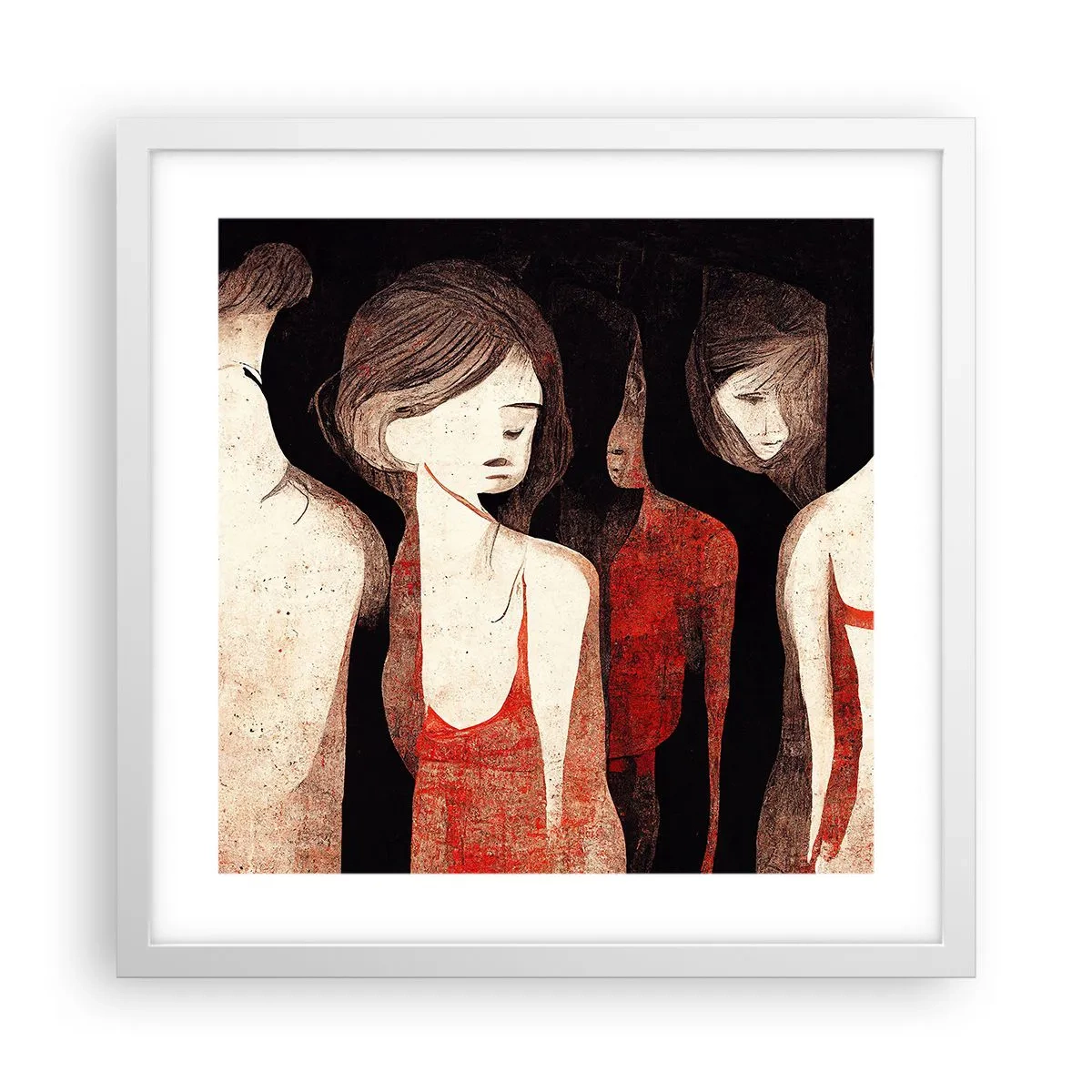 Poster in einem weißen Rahmen - Madonnen der Dunkelheit - 40x40 cm