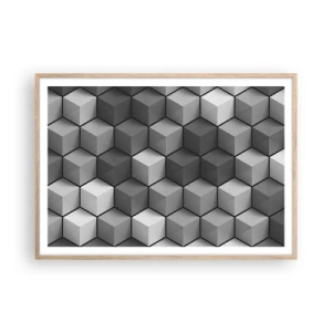 Poster in einem Rahmen aus heller Eiche - Kubistisches Puzzle - 100x70 cm