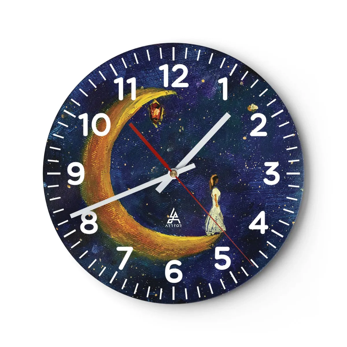 Wanduhr - Glasuhr - Der Ruf der Welt - 30x30 cm