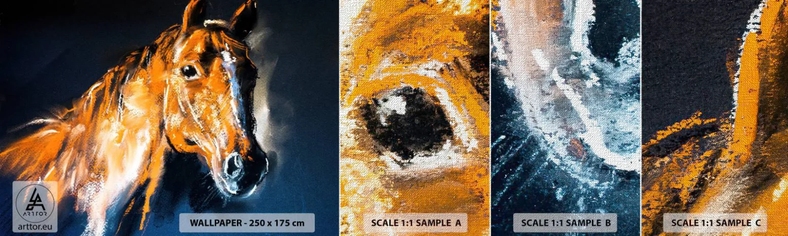 Fototapeten Muster Premium Canvas - Also was, gehst du? - Tiere, Pferd, Stute - 100x30 cm