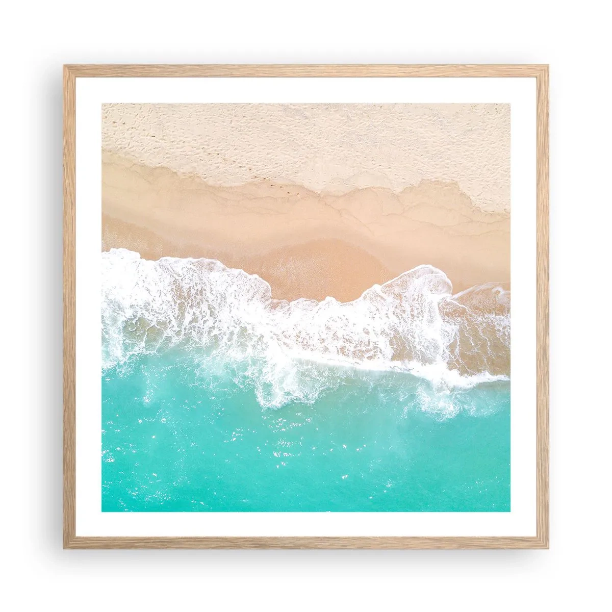 Poster in einem Rahmen aus heller Eiche - Eine streichelnde Berührung - 60x60 cm