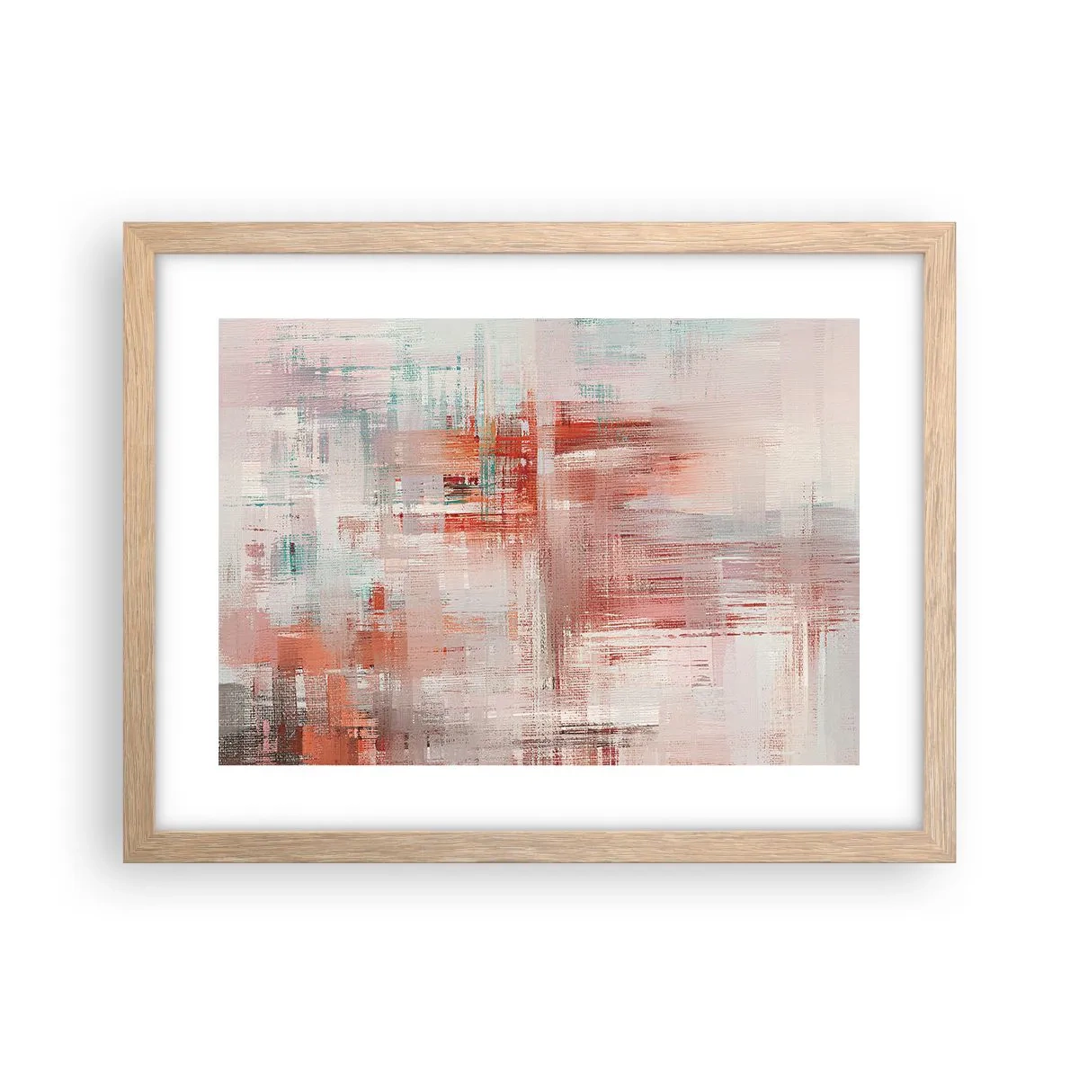 Poster in einem Rahmen aus heller Eiche - Dunstig. Aber rosa - 40x30 cm