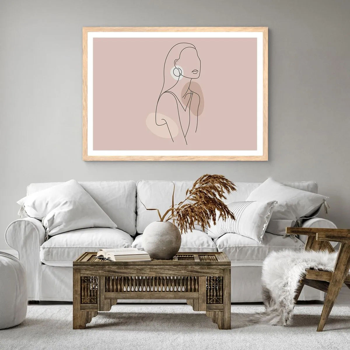 Poster in einem Rahmen aus heller Eiche - Mädchenhafte Ikone - 50x40 cm