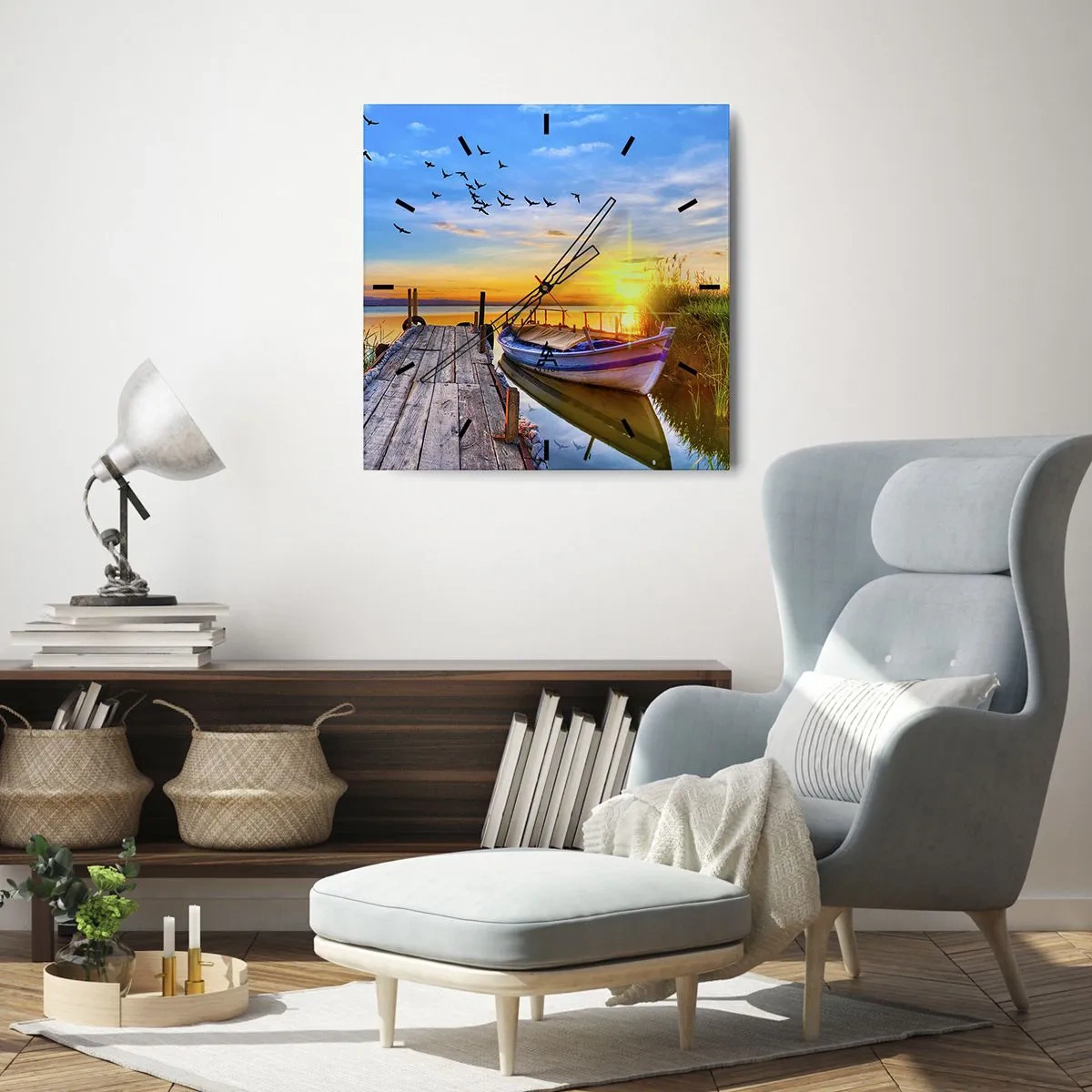 Wanduhr - Glasuhr - Bis morgen - 40x40 cm