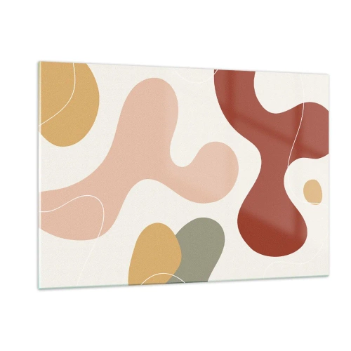 Glasbild - Bild auf glas - Abstrakte Komposition organischer Formen - 120x80cm - Kringel oder Schnörkel? - Moderne Wanddekoration für Wohnzimmer und Schlafzimmer ARTTOR