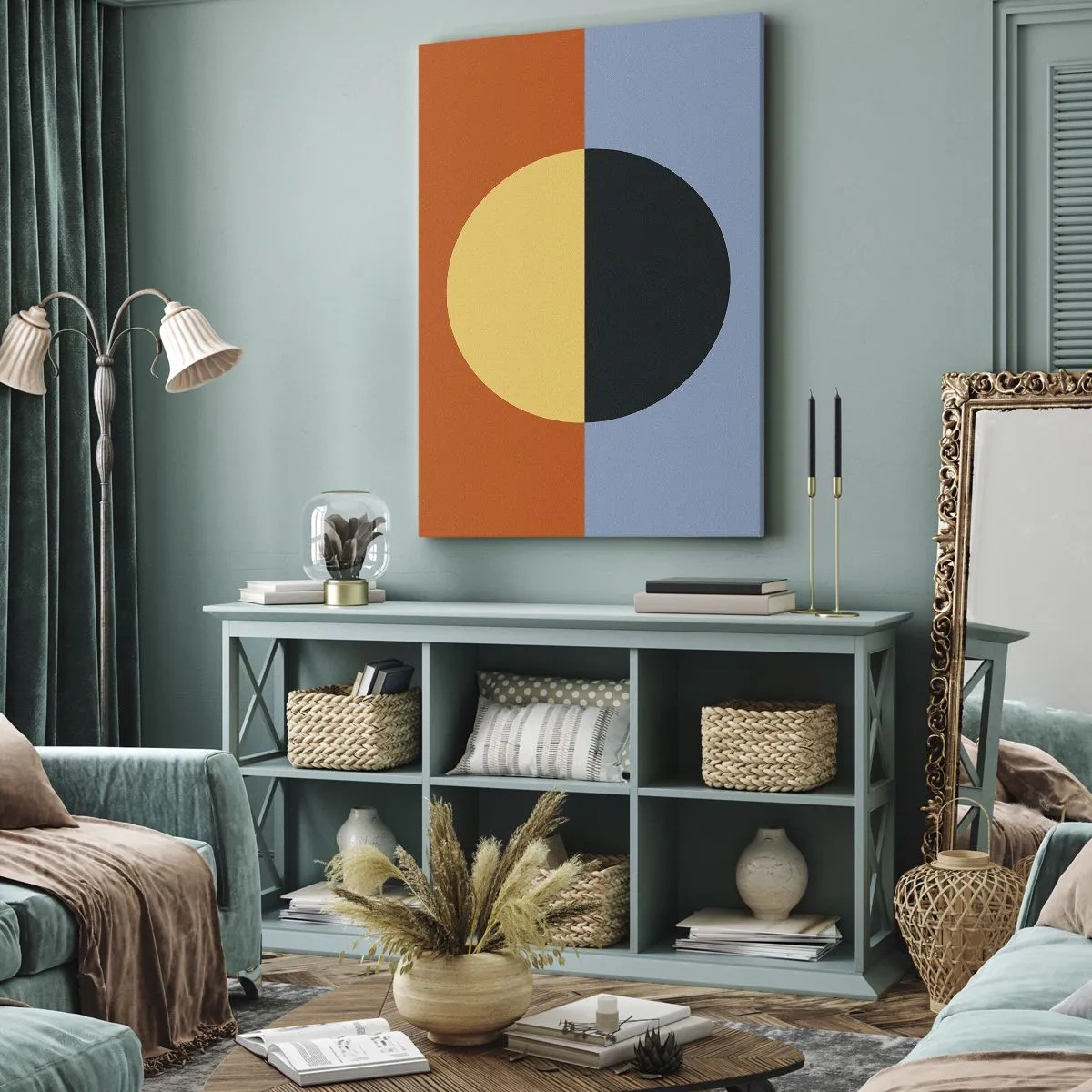 Bild auf Leinwand - Leinwandbild - Eine Komposition aus Wärme und Kühle - 55x100 cm