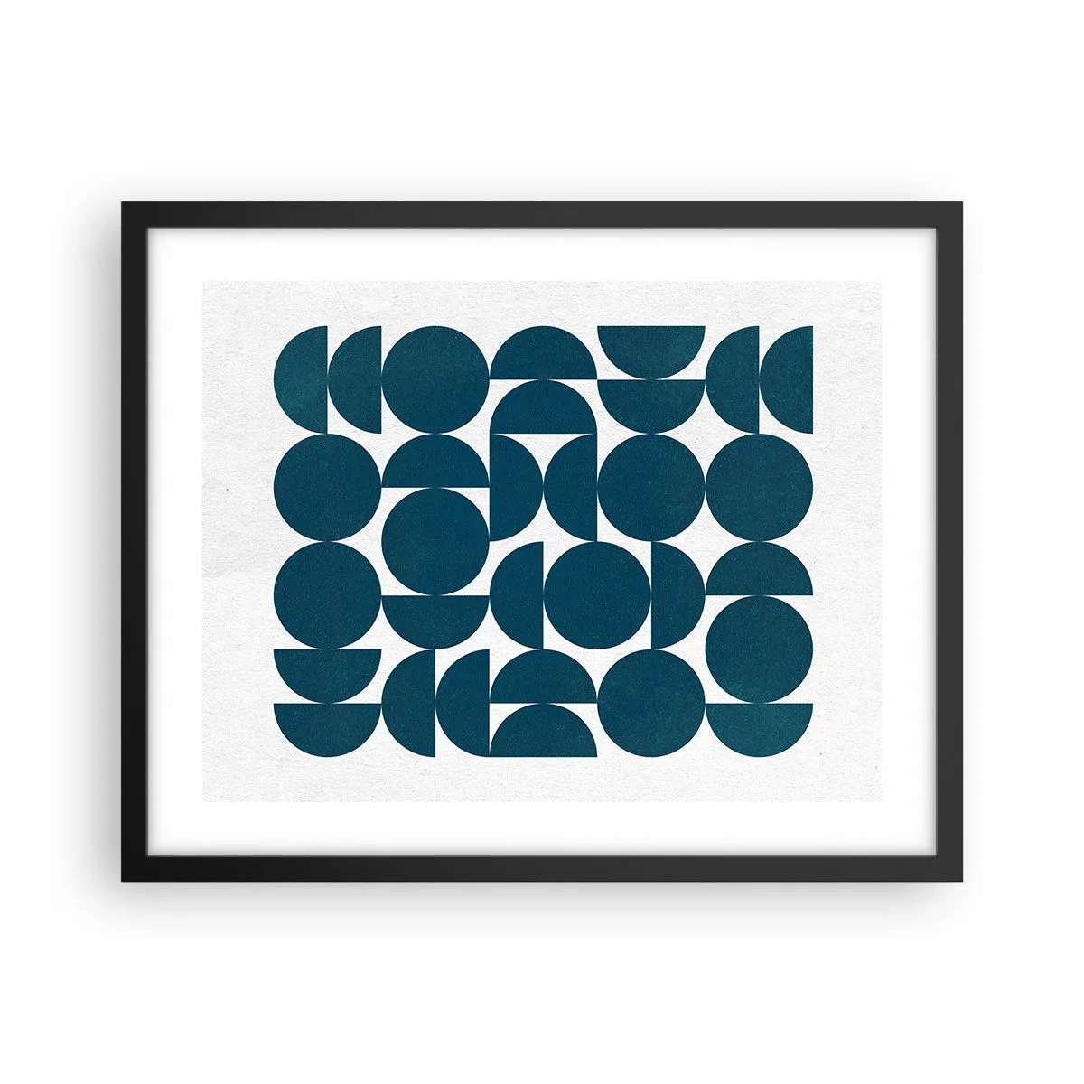 Poster in einem schwarzem Rahmen - Kreise und Halbkreise - 50x40 cm