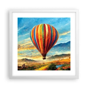 Poster in einem weißen Rahmen - In der Stille sieht man mehr - 40x40 cm