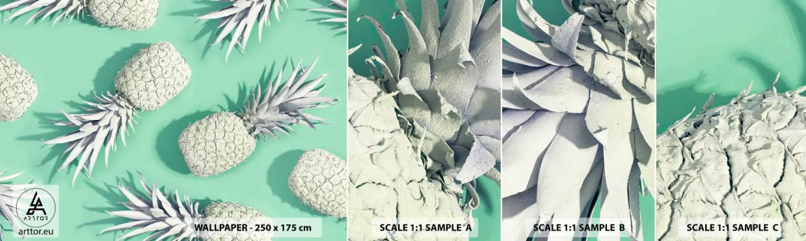 Fototapeten Muster Selbstklebend Deluxe Sticker - Das passt gut zu Minze - Abstraktion, Ananas, Stück - 100x30 cm