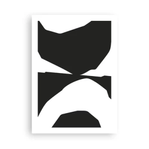 Poster - Abstrakte Schwarz-Weiß-Komposition - 50x70cm - Positiv negativ - Moderne Wanddekoration für Wohnzimmer und Schlafzimmer ARTTOR