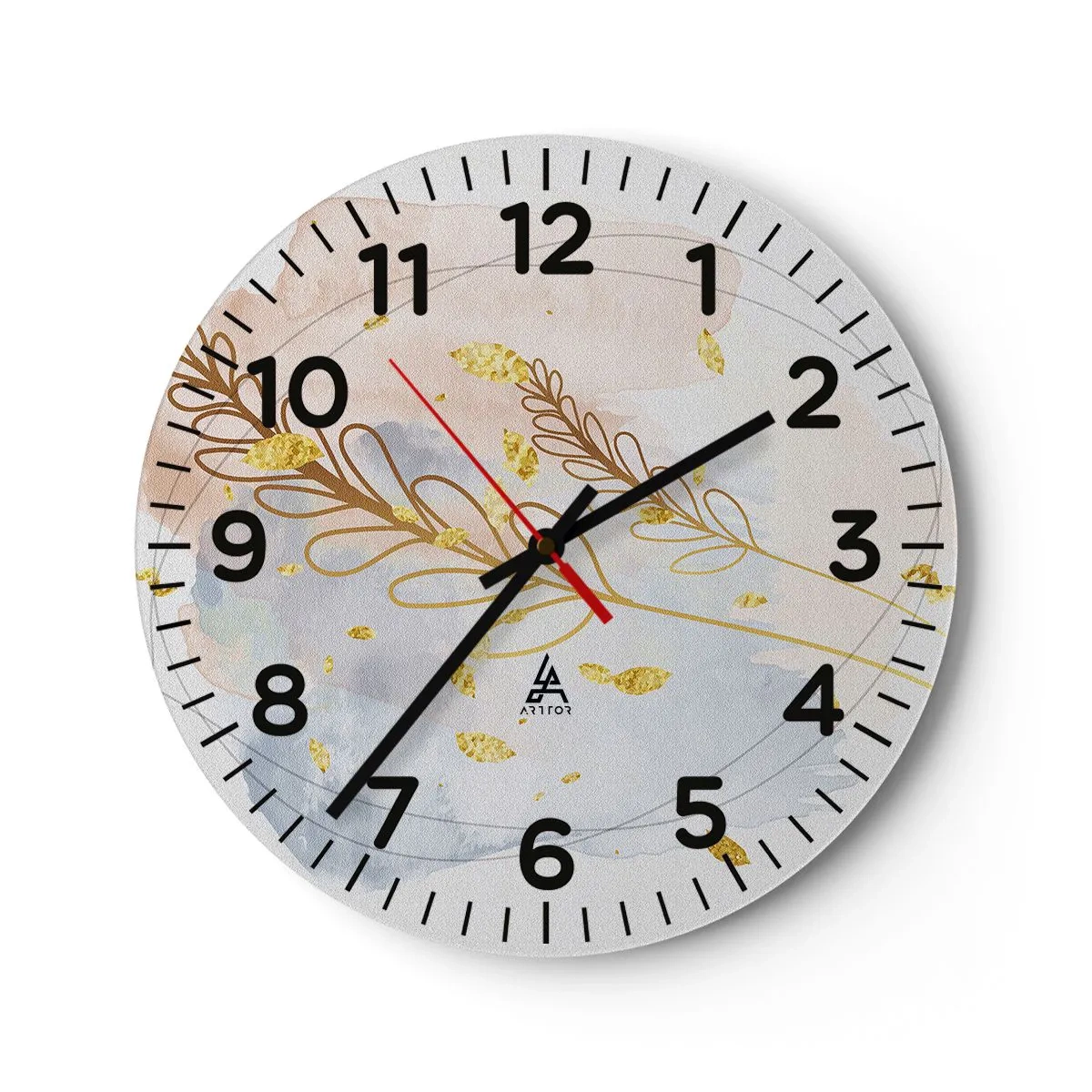 Wanduhr - Glasuhr - Goldenr Hauch - 30x30 cm