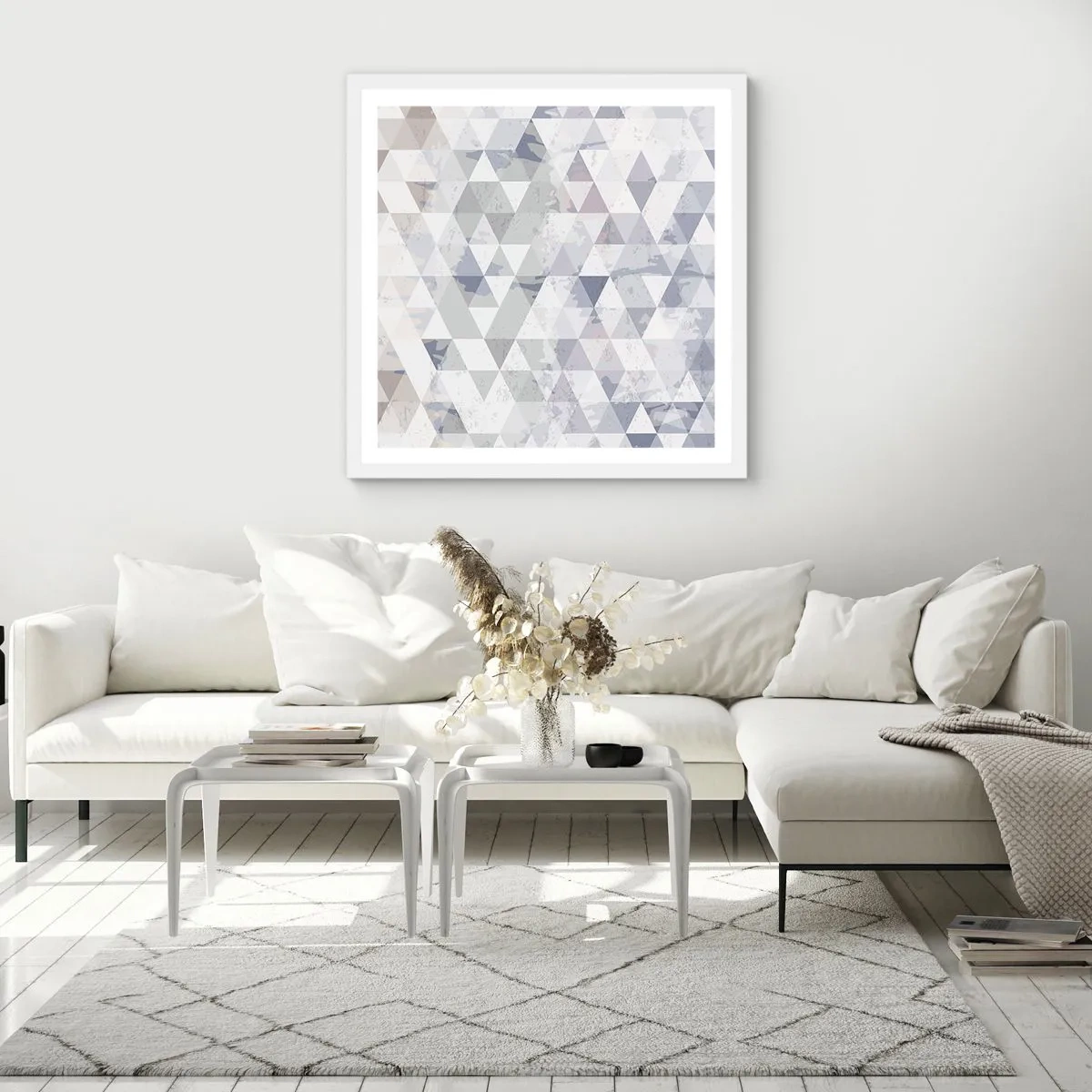 Poster in einem weißen Rahmen - Im Rhythmus auf drei - 30x30 cm