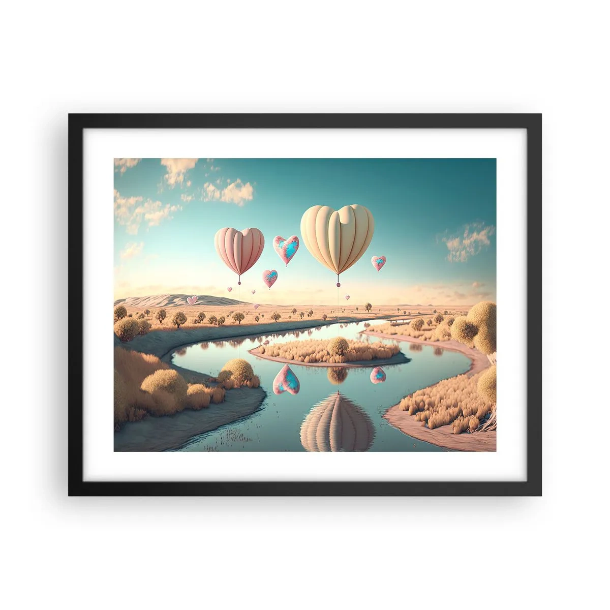 Poster in einem schwarzem Rahmen - Dank Liebe steigt man auf - 50x40 cm