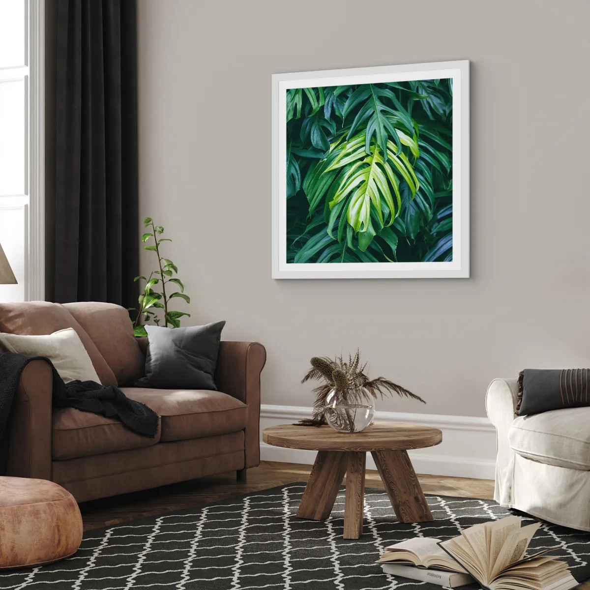 Poster in einem weißen Rahmen - Tauchen Sie ein in die Frische - 60x60 cm