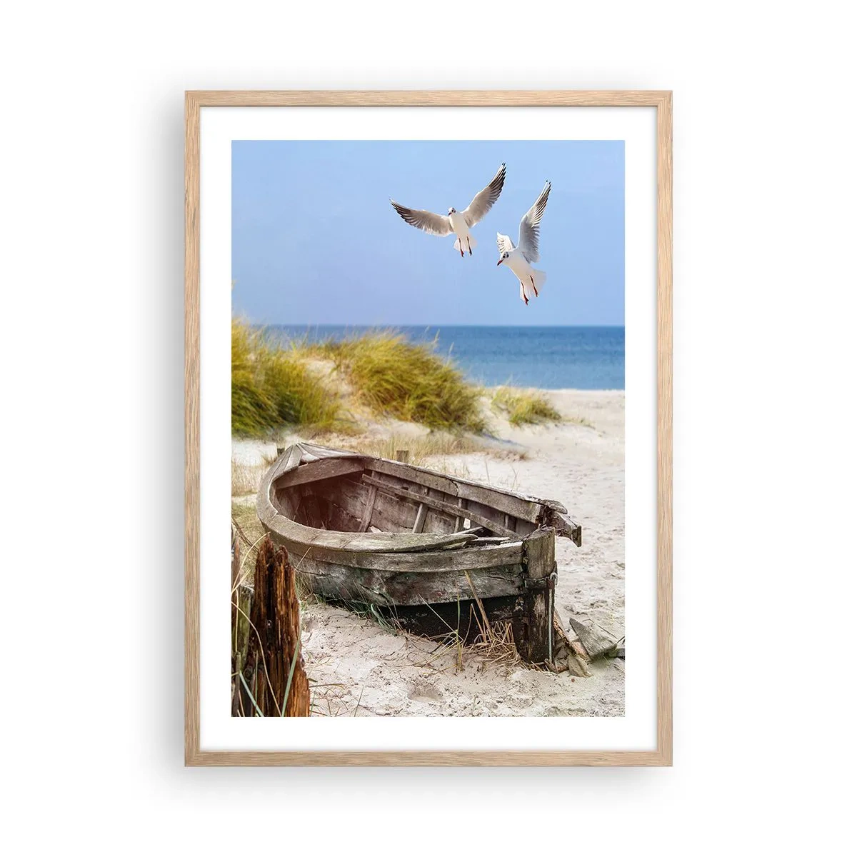 Poster in einem Rahmen aus heller Eiche - In Wind gebadet - 50x70 cm