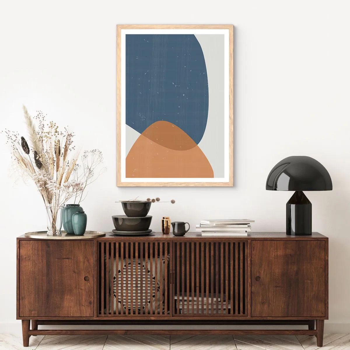 Poster in einem Rahmen aus heller Eiche - Ovale und Einflüsse - 70x100 cm