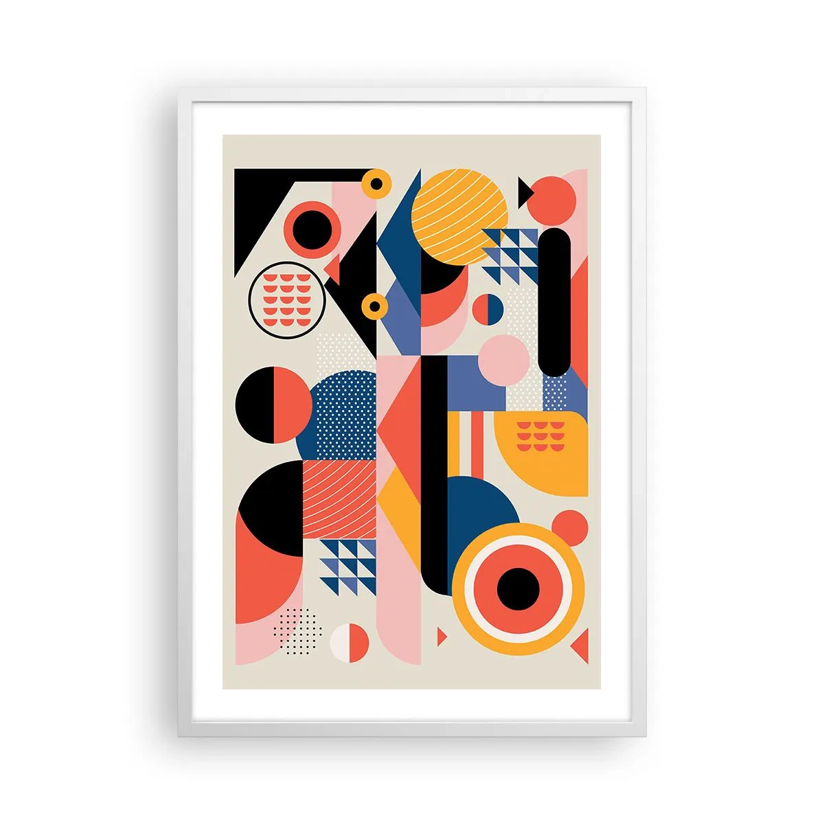 Poster in einem weißen Rahmen - Komposition: Na, los, spiel! - 50x70 cm