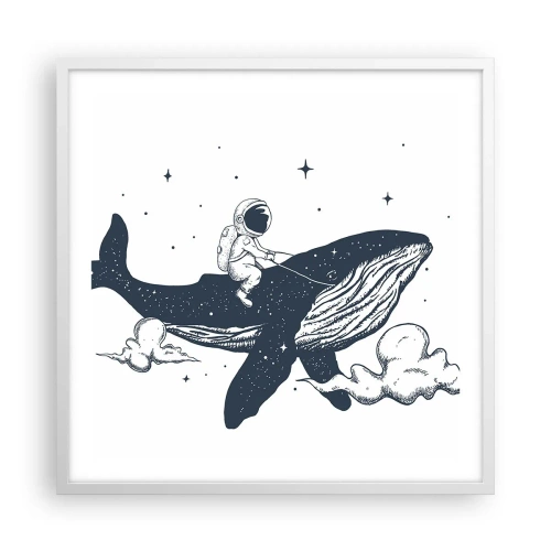 Poster in einem weißen Rahmen - Weltraumabenteuer - 60x60 cm