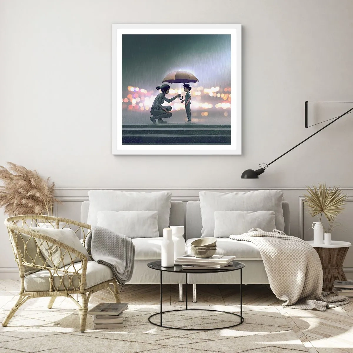 Poster in einem weißen Rahmen - Und jetzt ist alles in Ordnung - 30x30 cm