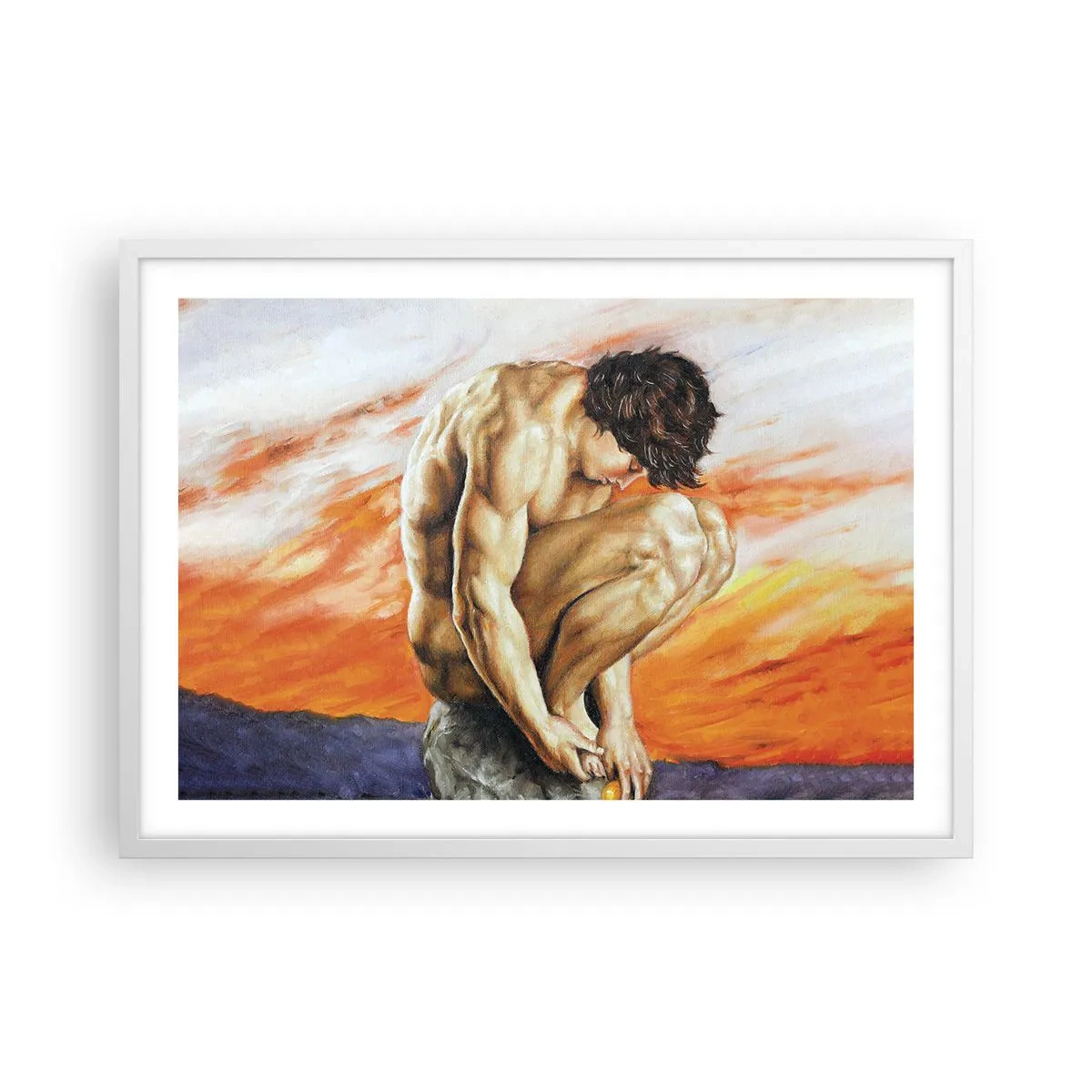 Poster in einem weißen Rahmen - In sich versunken - 70x50 cm