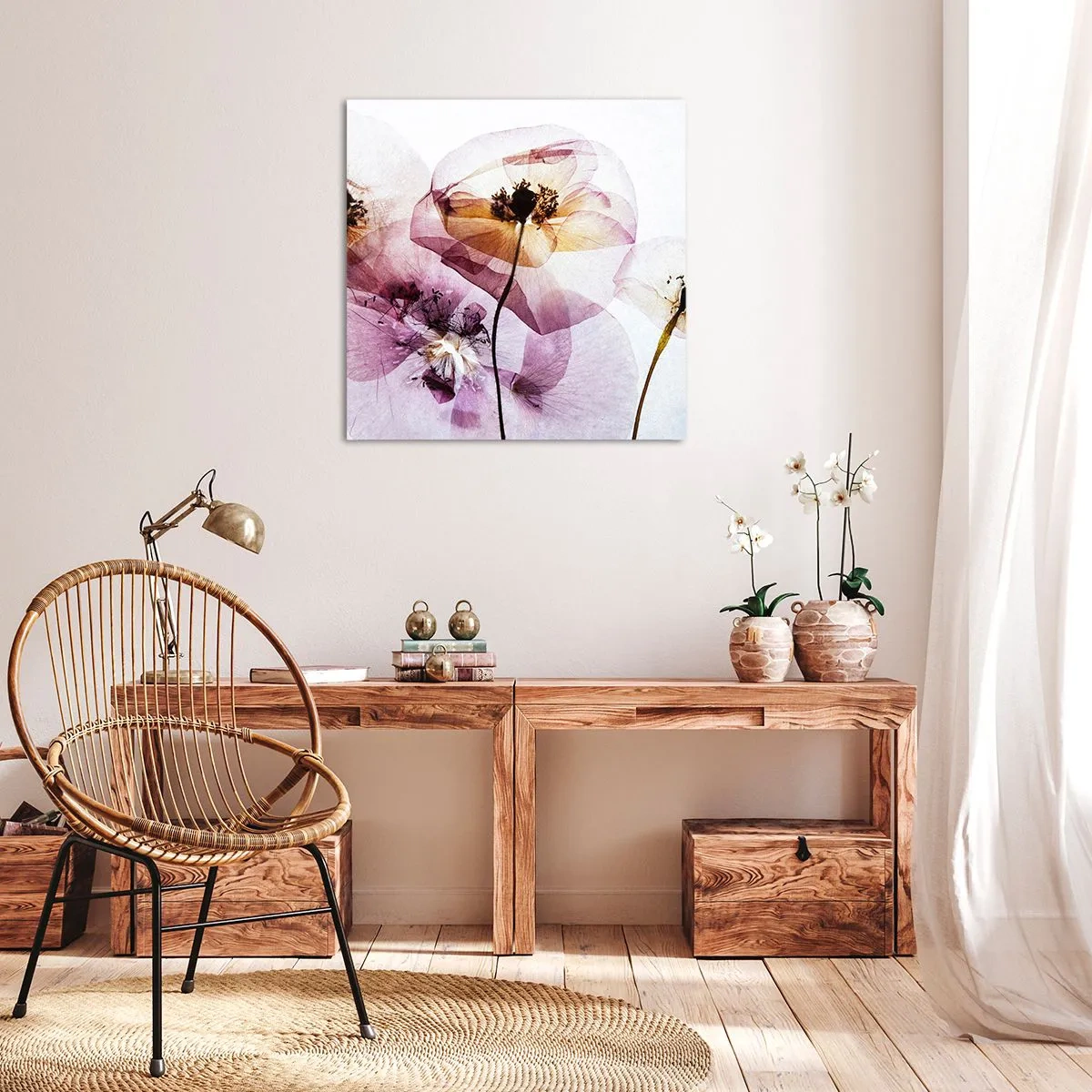 Bild auf Leinwand - Leinwandbild - Transparente Körperblumen - 60x60 cm