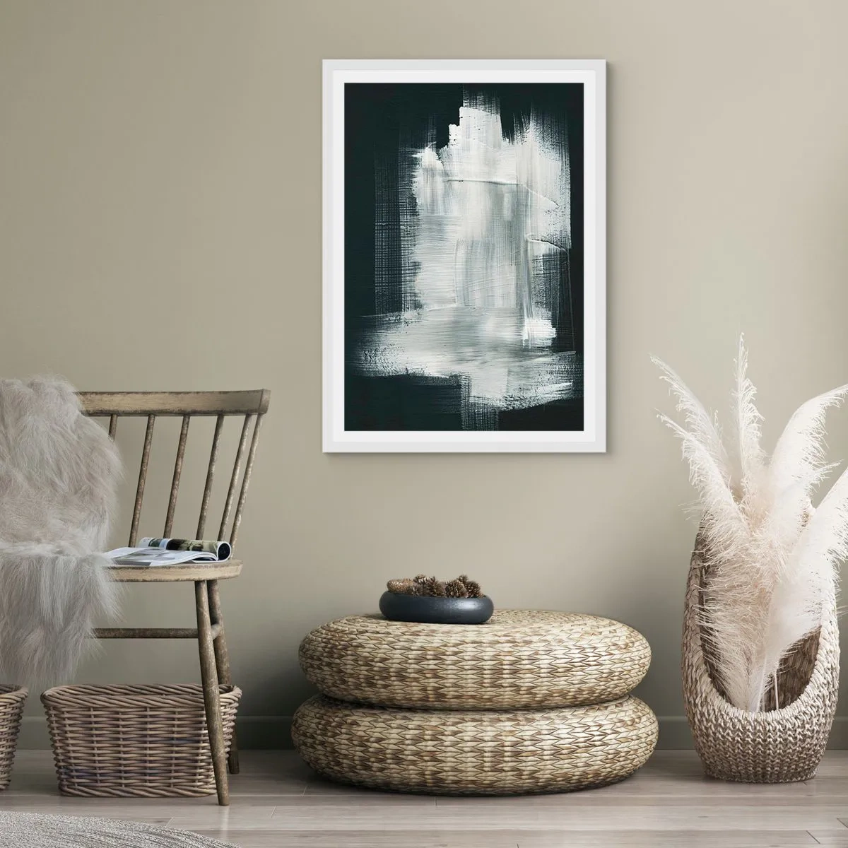 Poster in einem weißen Rahmen - Vertikal und horizontal gewebt - 70x100 cm