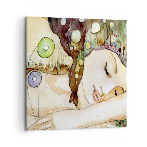 Bild auf Leinwand - Leinwandbild - Ein smaragd-violetter Traum - 60x60 cm