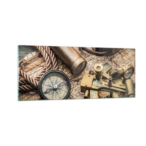 Glasbild - Bild auf glas - Setze Sie einen Kurs - 100x40 cm