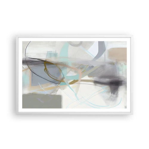 Poster in einem weißen Rahmen - Neblige Abstraktion - 91x61 cm