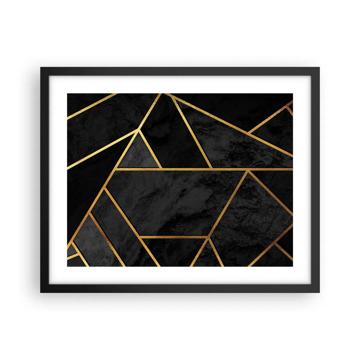 Poster in einem schwarzem Rahmen - Dunkelheit und Glanz - 50x40 cm