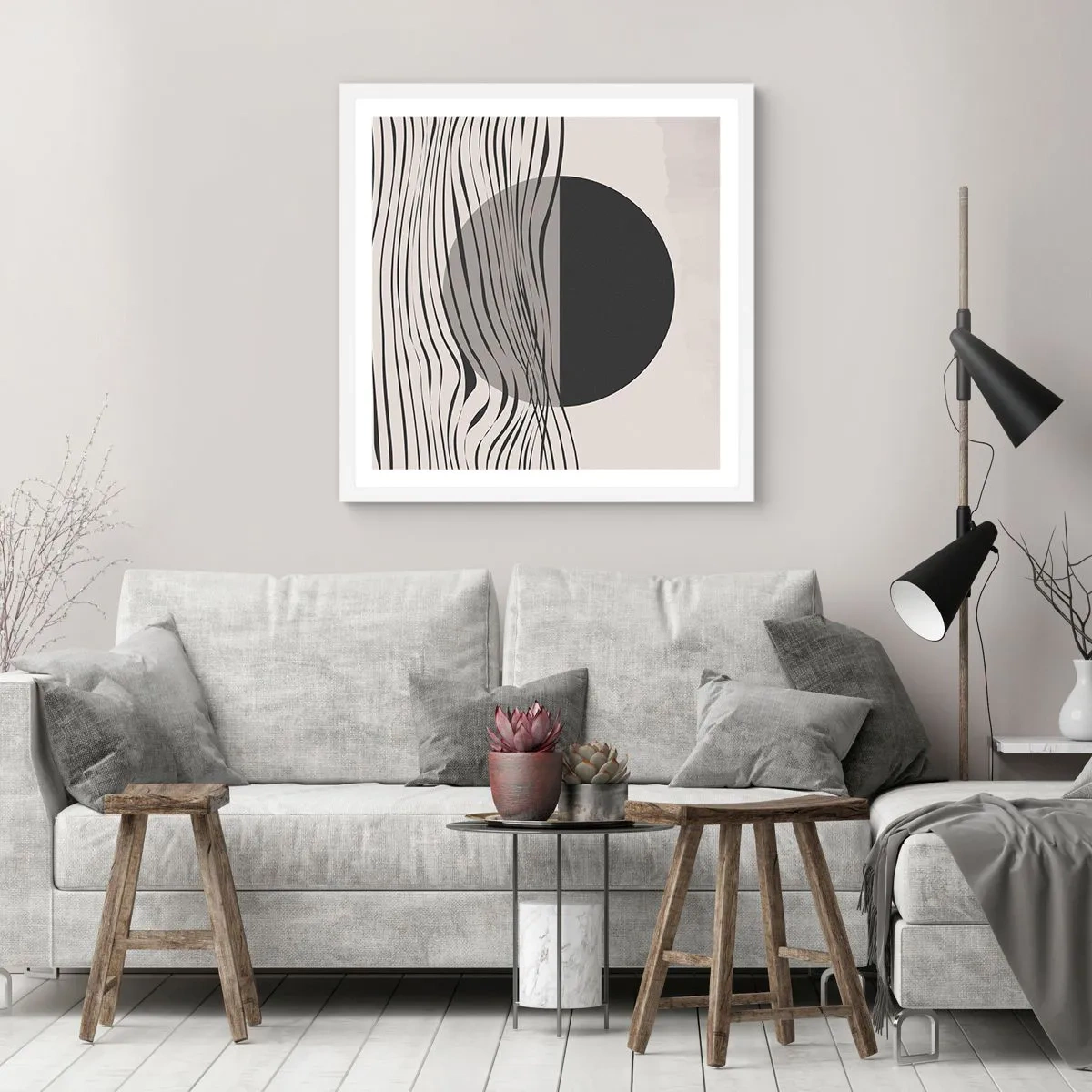 Poster in einem weißen Rahmen - Halbe Komposition - 50x50 cm