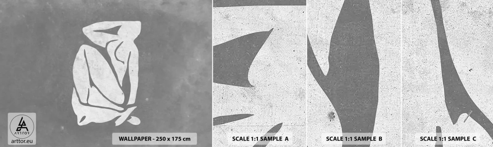 Fototapetenmuster Standard Eco - In Gedanken versunken - Minimalistisch, Akt, Empfindlich - 100x30 cm