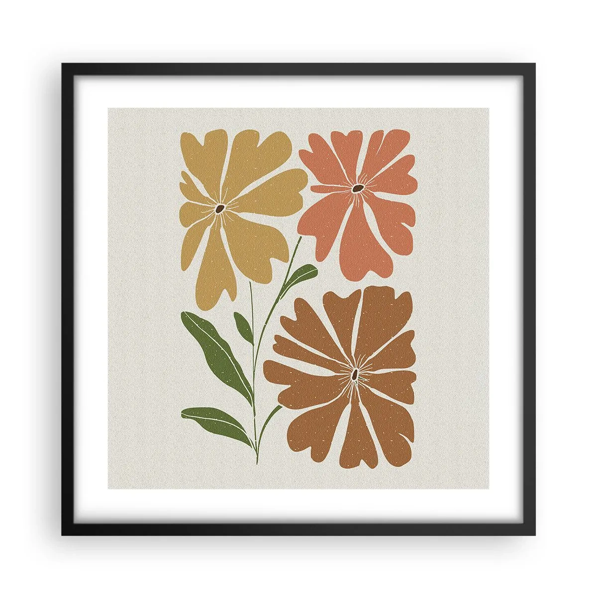 Poster in einem schwarzem Rahmen - Natur und Geometrie - 50x50 cm