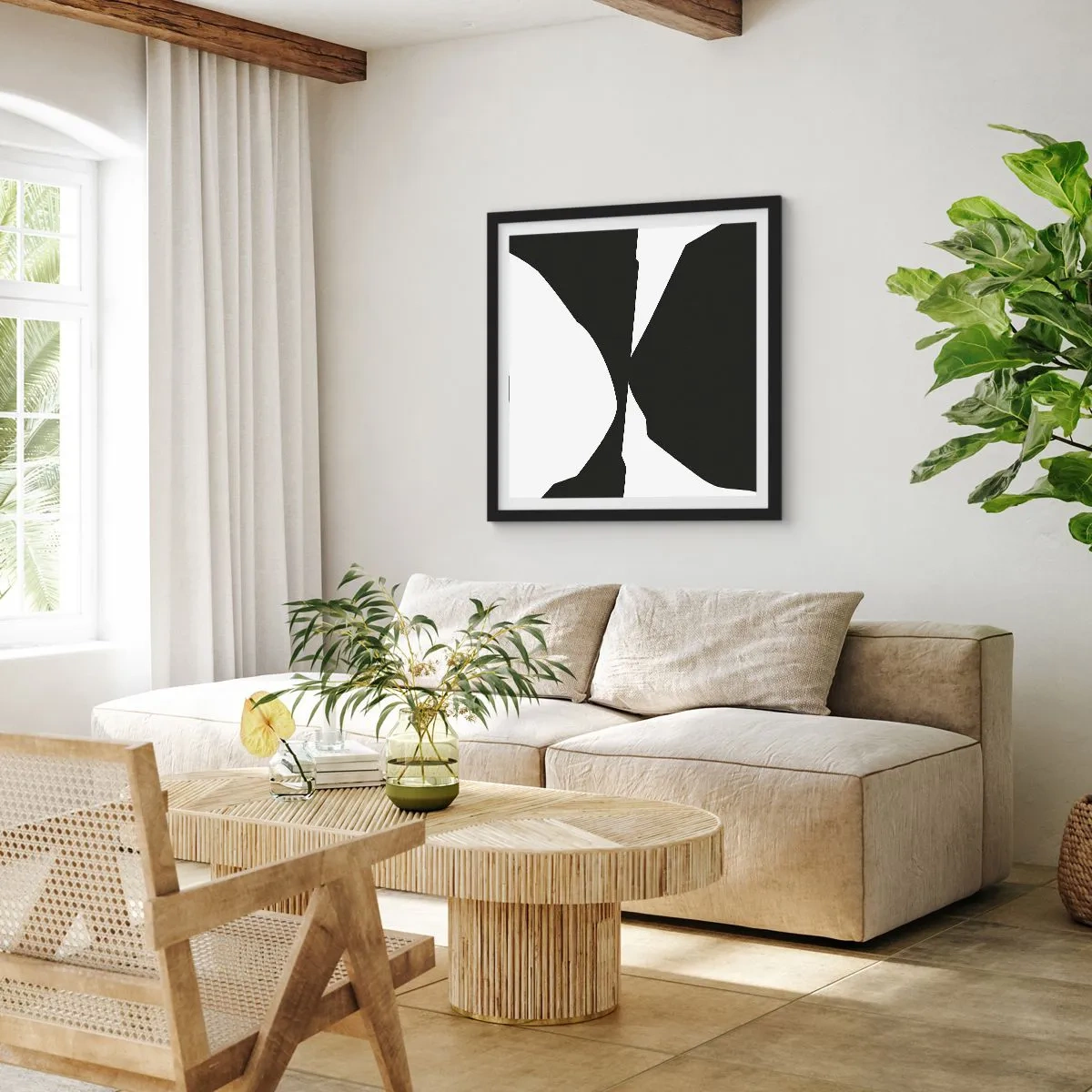 Poster in einem schwarzem Rahmen - Positiv negativ - 40x40 cm