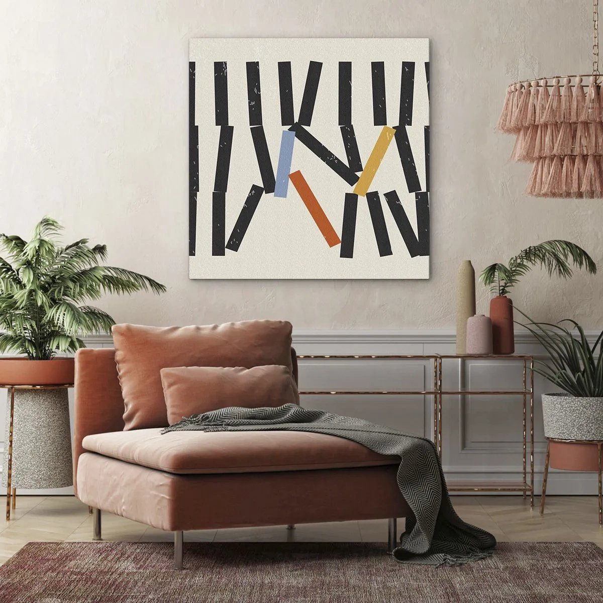Bild auf Leinwand - Leinwandbild - Domino – Komposition - 70x70 cm