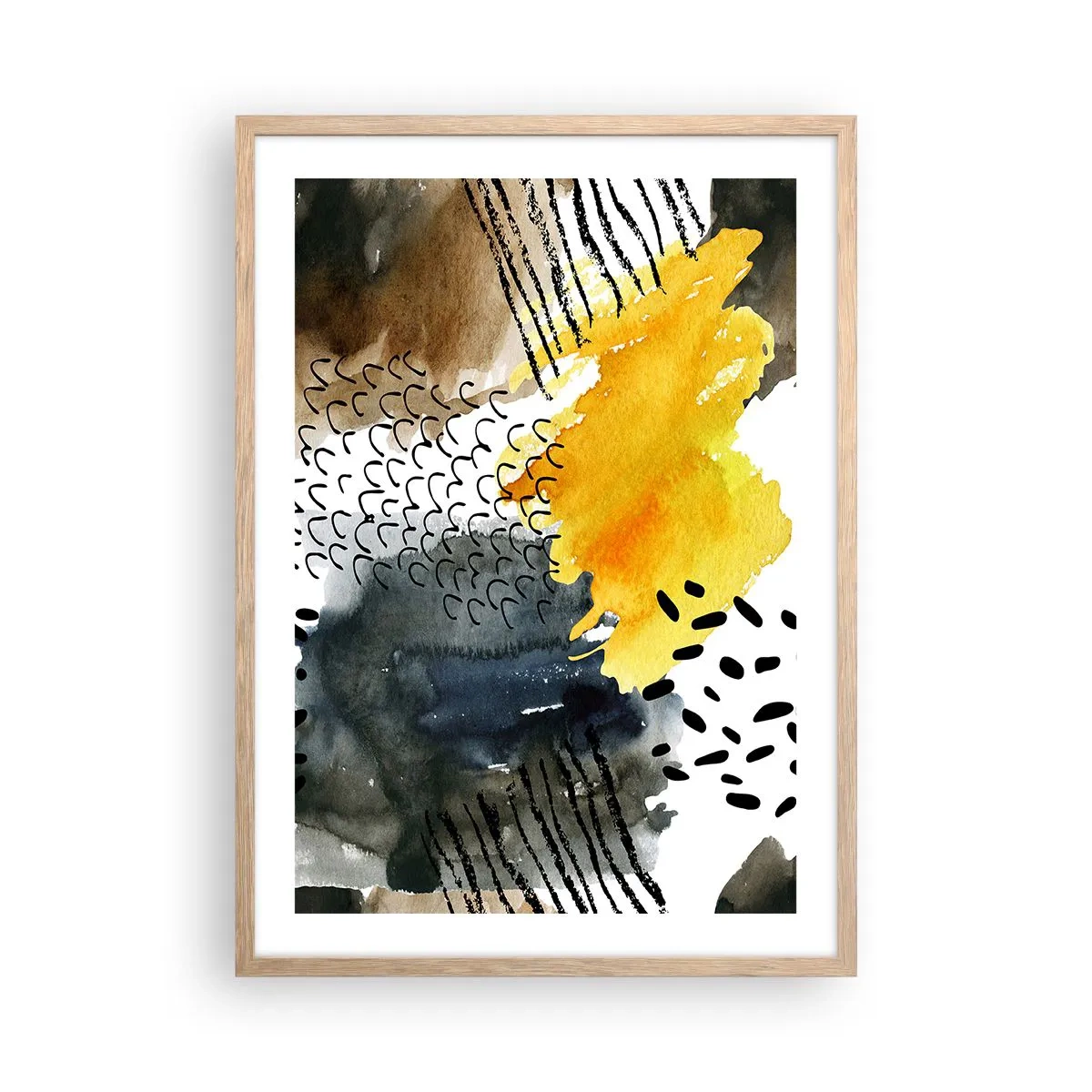 Poster in einem Rahmen aus heller Eiche - Ein Treffen der Elemente der Natur - 50x70 cm