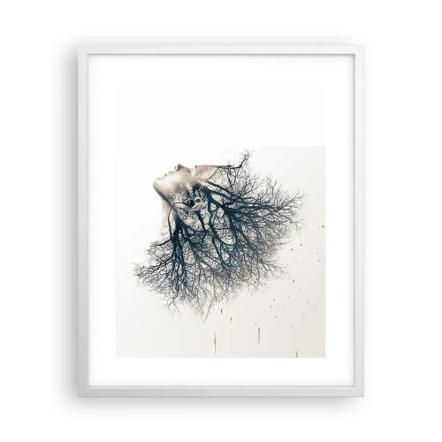 Poster in einem weißen Rahmen - Dem Rauschen der Bäume lauschen - 40x50 cm