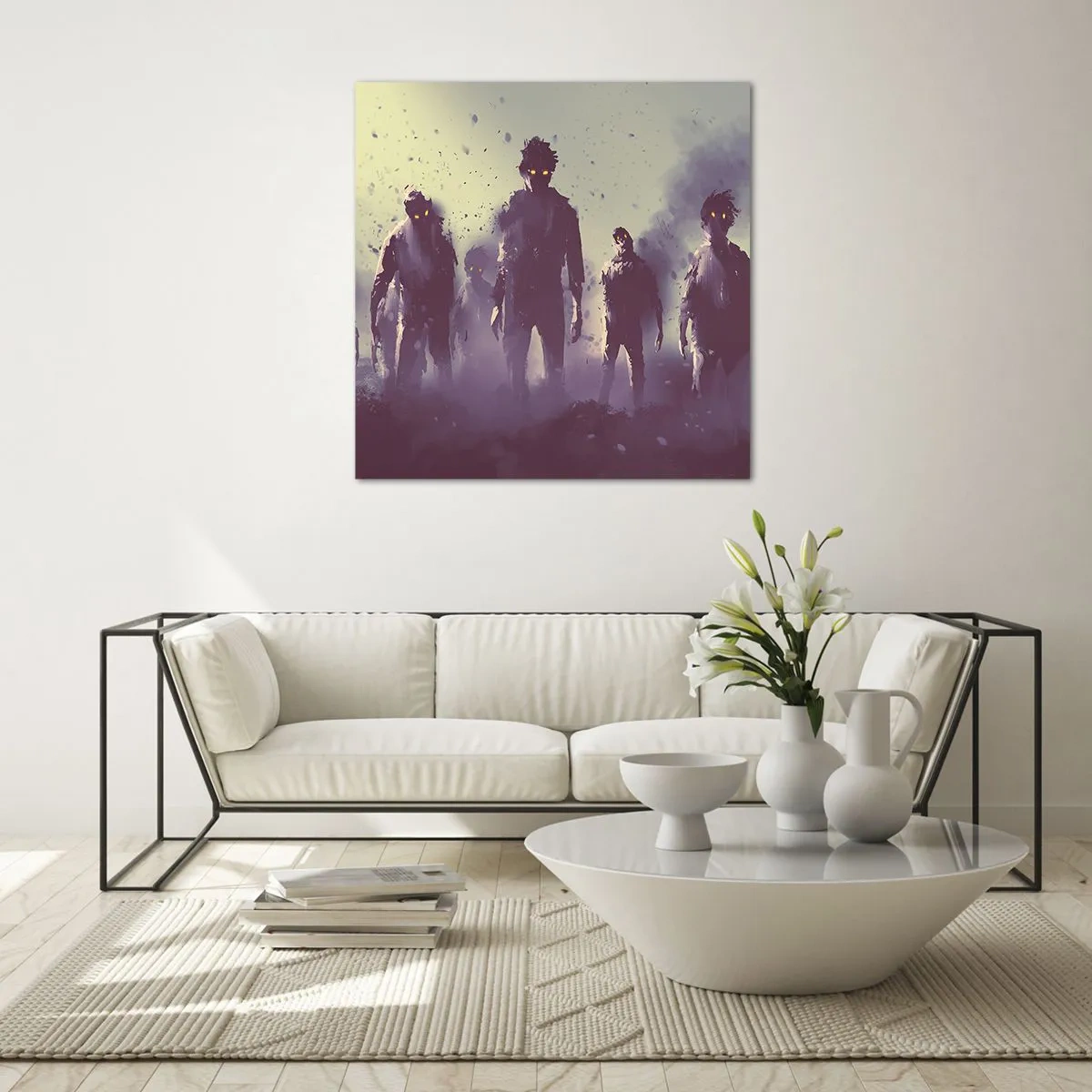 Glasbild - Bild auf glas - Vorsichtig sein! Sie kommen - 60x60 cm