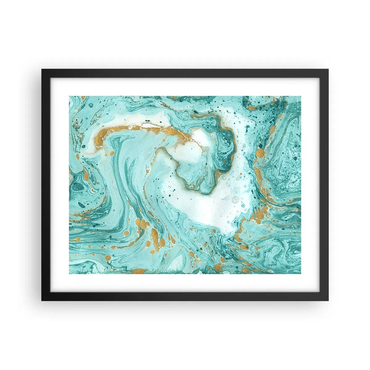 Poster in einem schwarzem Rahmen - Unter der großen Welle der Edo-Ära - 50x40 cm