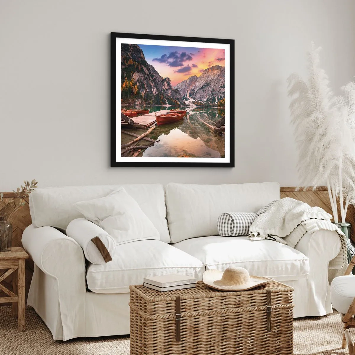 Poster in einem schwarzem Rahmen - Versprechen des Tages - 60x60 cm