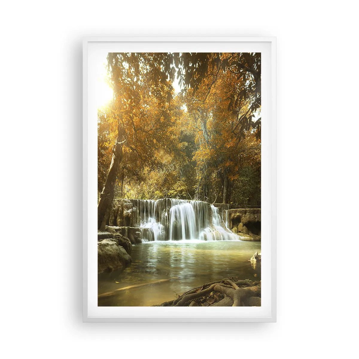 Poster in einem weißen Rahmen - Parkkaskade - 61x91 cm