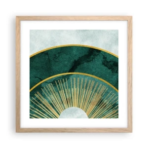 Poster in einem Rahmen aus heller Eiche - Anderes Sonnensystem - 40x40 cm