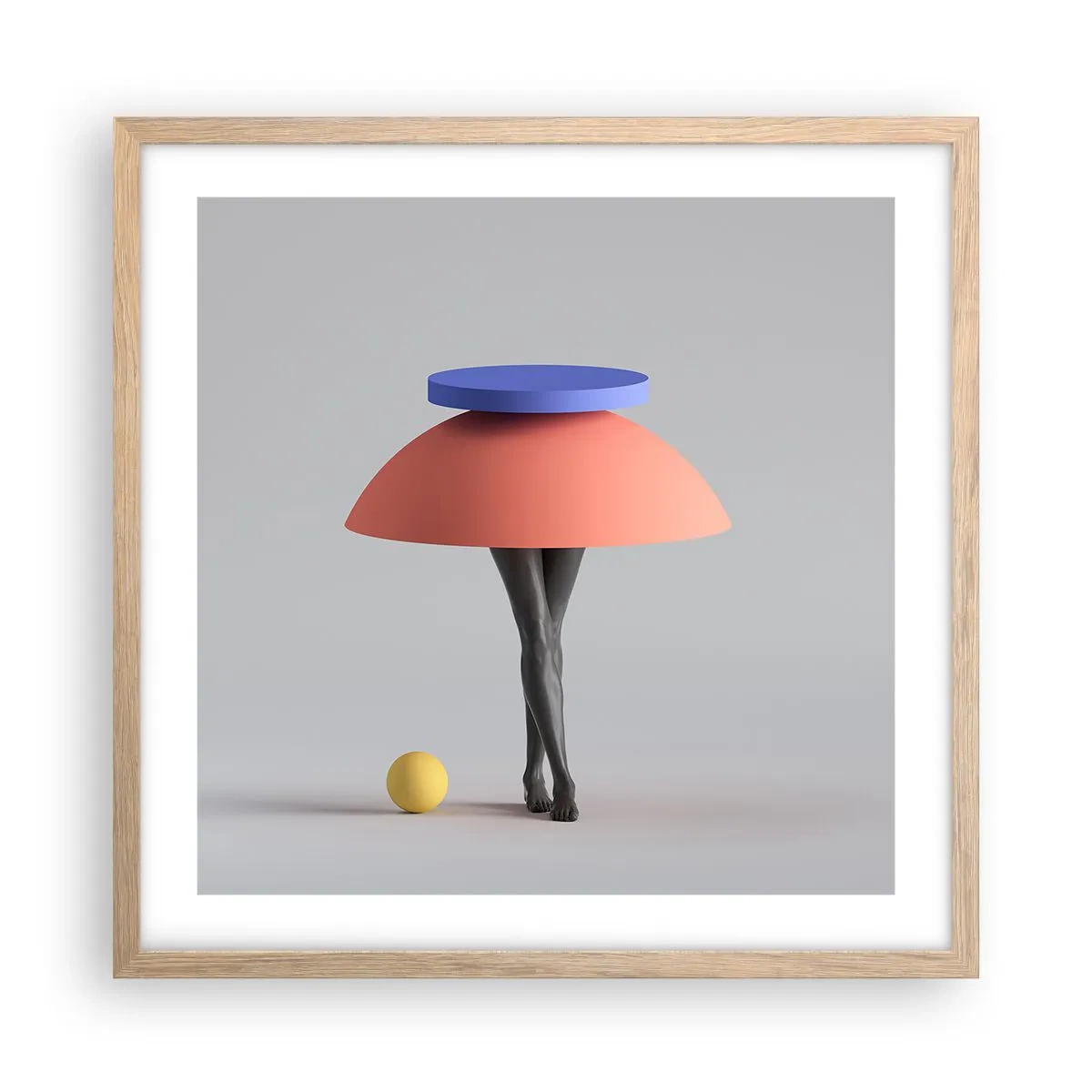 Poster in einem Rahmen aus heller Eiche - Surrealistische Komposition - 50x50 cm