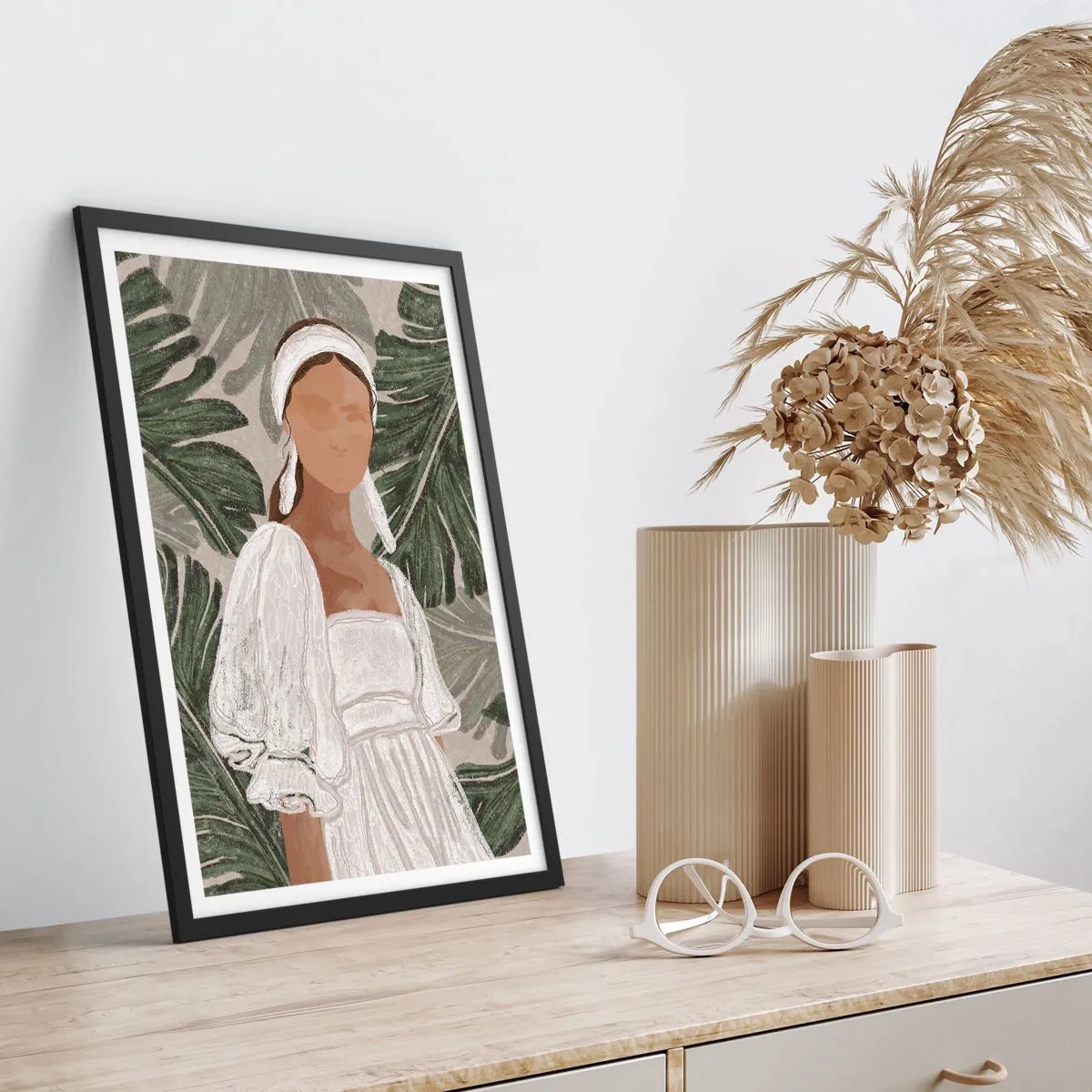 Poster in einem schwarzem Rahmen - Exotisches Porträt - 70x100 cm