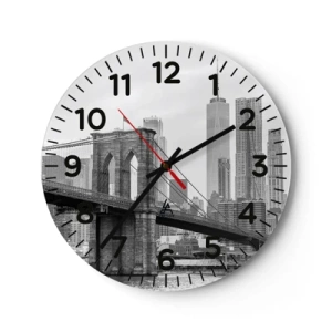 Wanduhr - Glasuhr - New Yorker Atmosphäre - 30x30 cm
