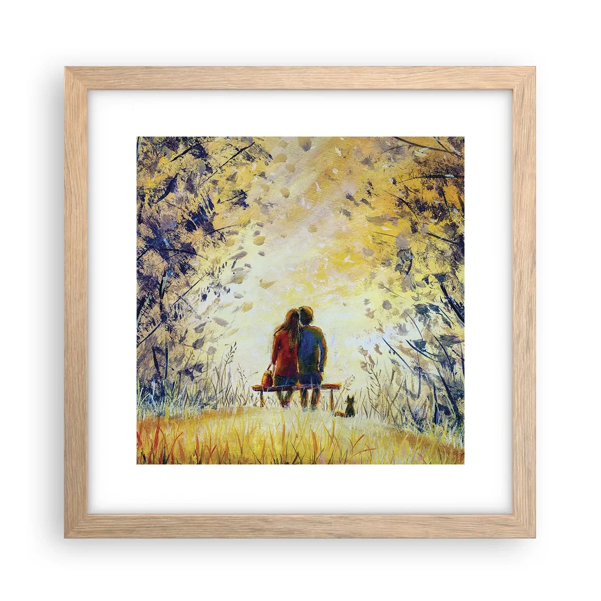 Poster in einem Rahmen aus heller Eiche - Magischer Augenblick - 30x30 cm