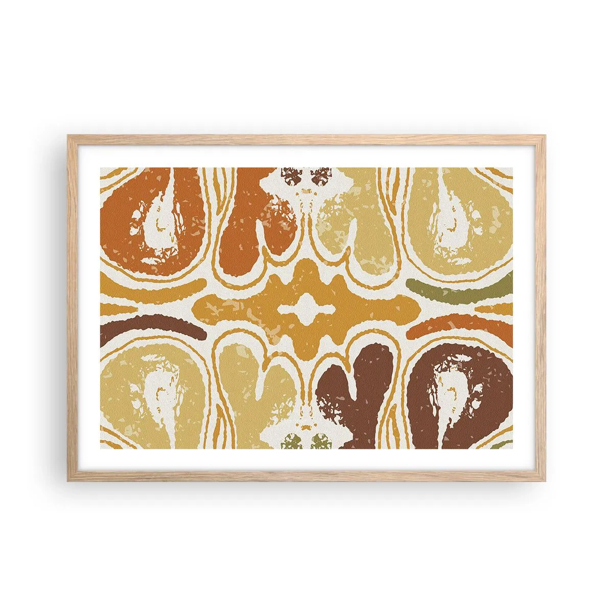 Poster in einem Rahmen aus heller Eiche - Sentimentale Abstraktion - 70x50 cm