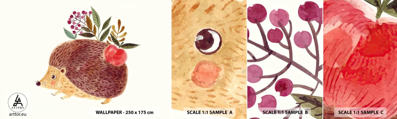 Fototapetenmuster Standard Eco - Und dann magst du mich schon - Igel, Für Kinder, Kinderzimmer - 100x30 cm