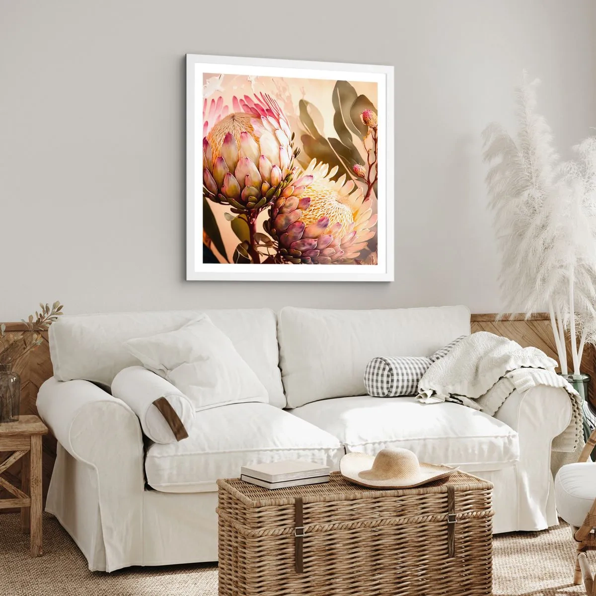 Poster in einem weißen Rahmen - Zärtlich umarmt - 30x30 cm